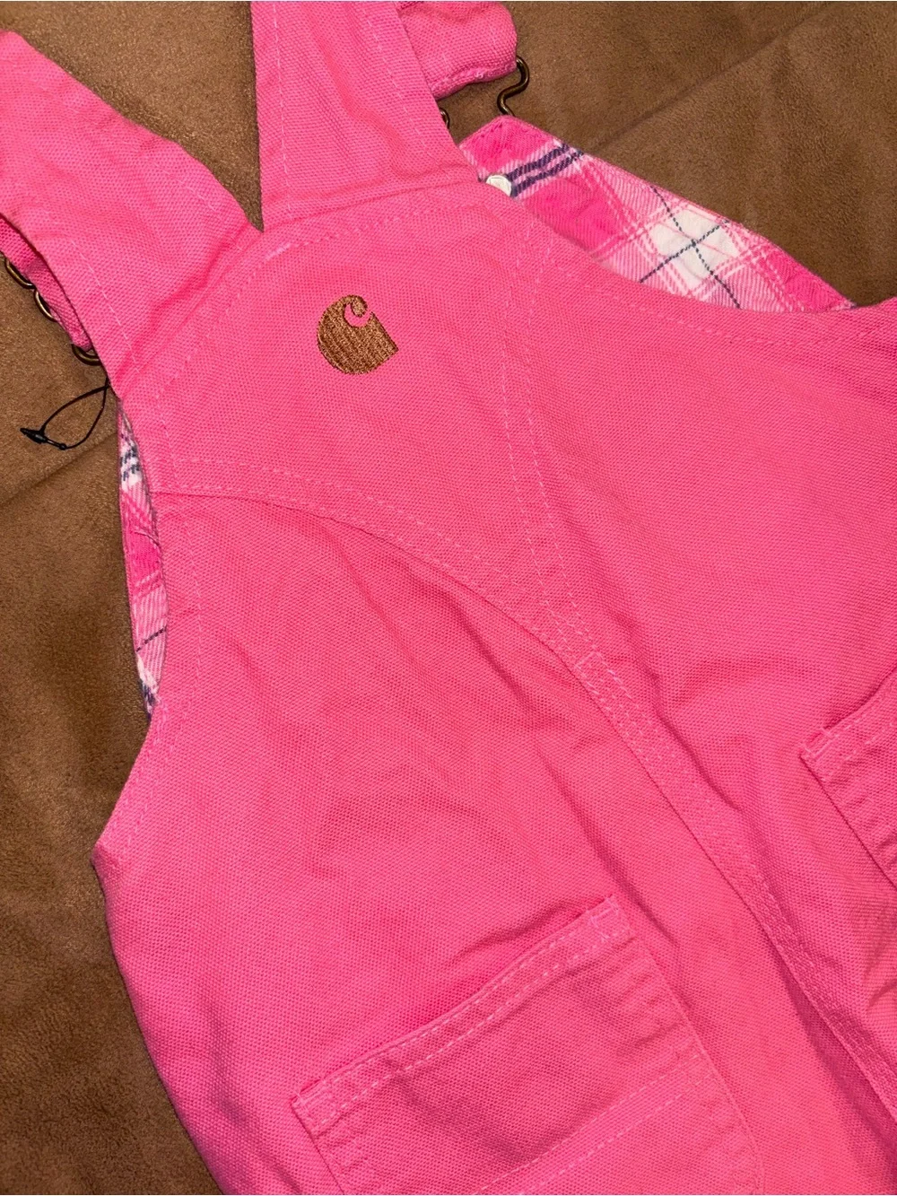 Carhartt Baby Girls Pink Jacket & Bib Overalls Set – Size 18M